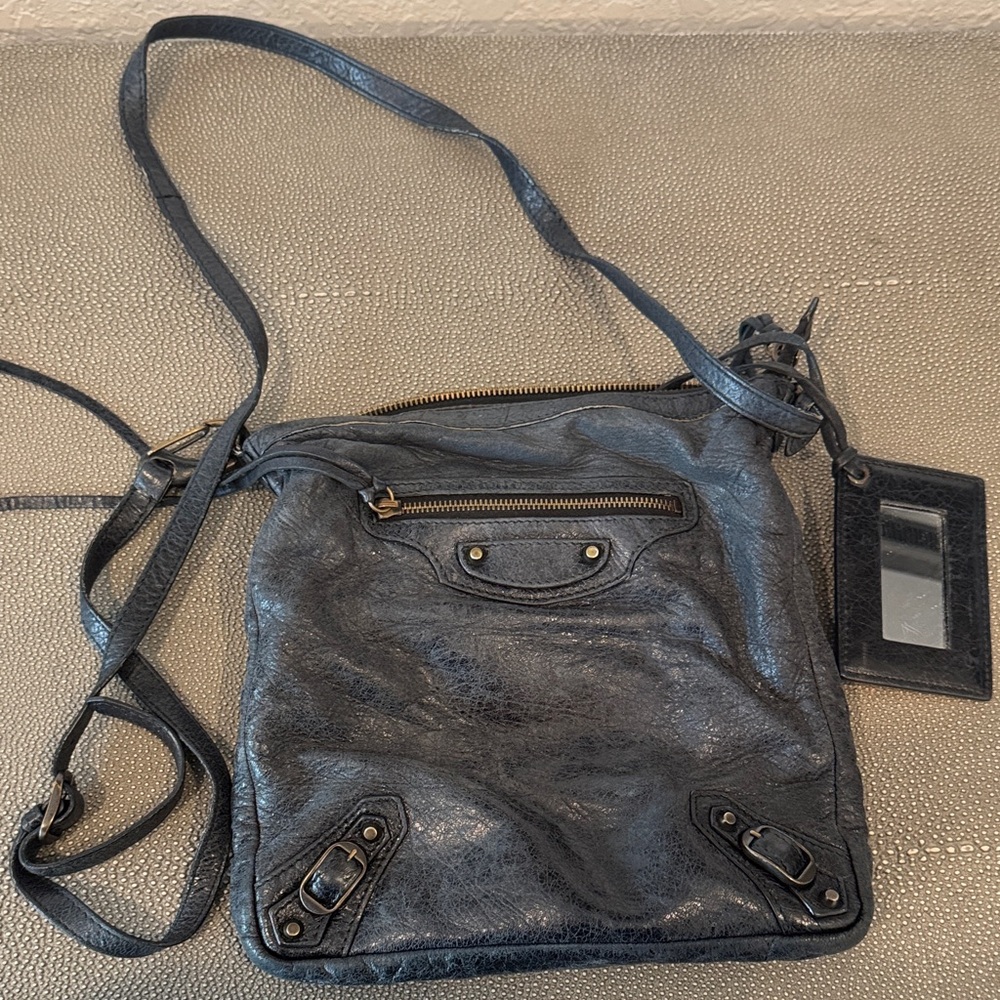 Balenciaga Black Leather Crossbody Bag
